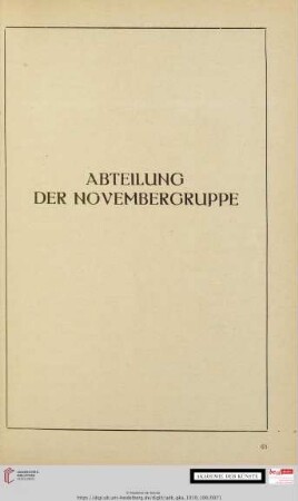 Abteilung der Novembergruppe