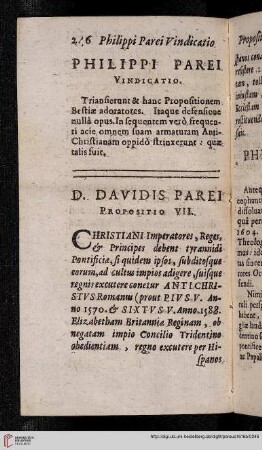 Philippi Parei Vindicatio