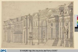 Antike Stadt. Rechtskulisse