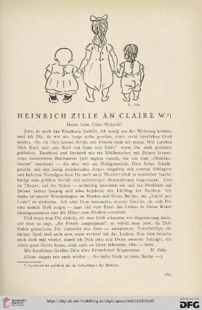 8: Heinrich Zille an Claire W.