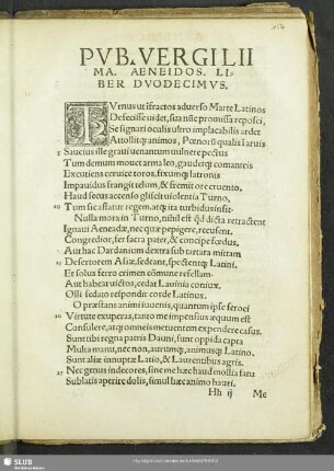 Pub. Vergilii Ma. Aeneidos. Liber Duodecimus