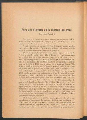 Para una Filosofía de la Historia del Perú
