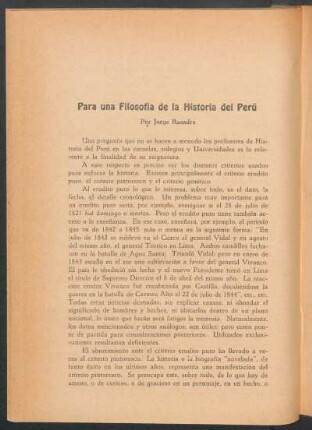 Para una Filosofía de la Historia del Perú