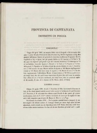 Provincia Di Capitanata.