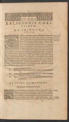 Summa Religionis Christianae. De Scriptura Sacra.