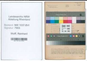 Entnazifizierung Reinhard Wolff , geb. 05.09.1911 (Gerichtsassessor)