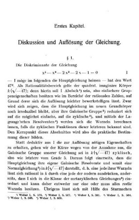 I. Kapitel - Algebraischer Teil