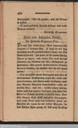 Fünf und sechzigster Brief