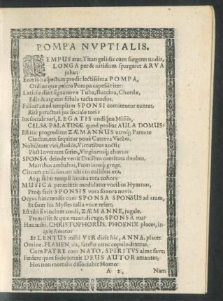 Pompa Nuptialis.