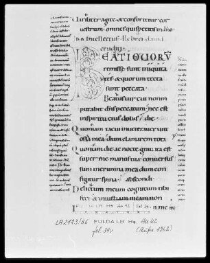 Psalmenkommentar — Initiale B, Folio 34verso