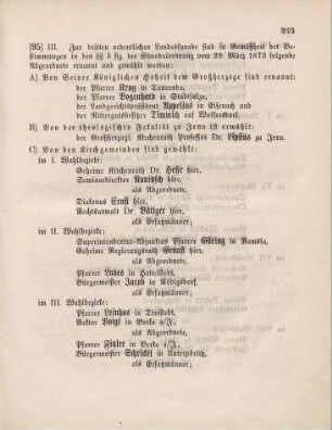 95. Ministerial-Bekanntmachung, die Wahl der Abgeordneten für die dritte ordentliche Landes-Synode betreffend