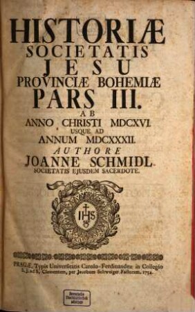Historia Societatis Jesu Provinciae Bohemiae, 3