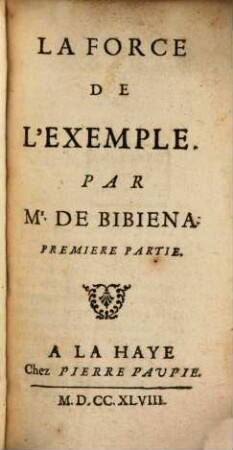 La Force De L'Exemple, 1