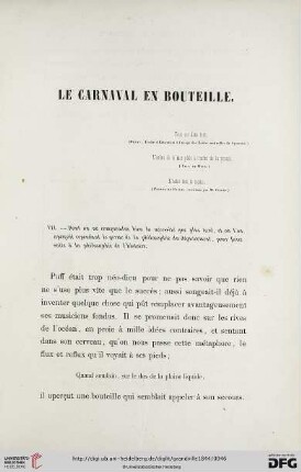 Le carnaval en bouteille