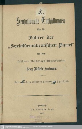 Sensationelle Enthüllungen über die Führer der Sozialdemokratischen Partei