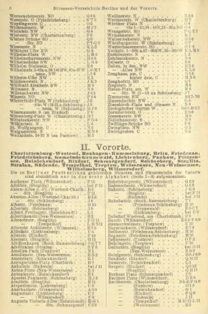 II. Vororte