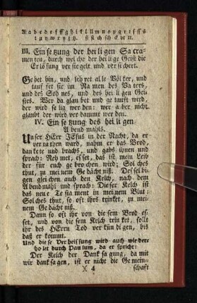IV. Einsetzung des heiligen Abendmahls