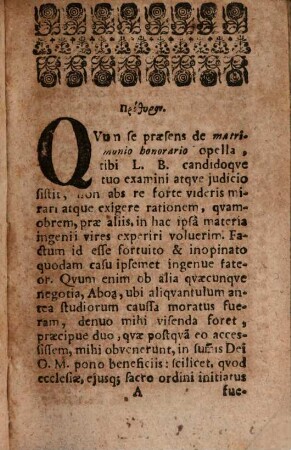 Specimen acad. de matrimonio honorario
