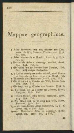 Mappae geographicae
