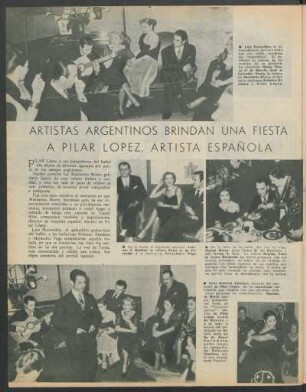 Artistas argentinos brindan una fiesta a Pilar López, artista española