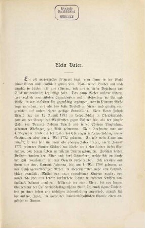 Aus meinem Leben, 1. 1819 - 1849