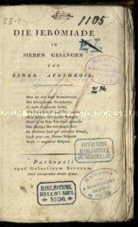 Eine polemische Reimchronik auf Napoleons Herschaft in Westfalen