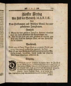 159-167, Fuenffte Predig am Fest der Geburth Mariae