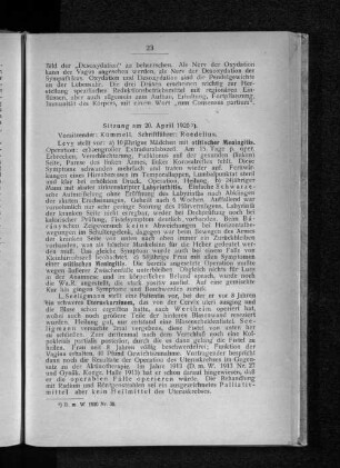 Sitzung am 20. April 1920.