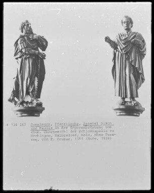 Christus als Salvator Mundi umgeben von Maria, Maria-Magdalena und den zwölf Aposteln