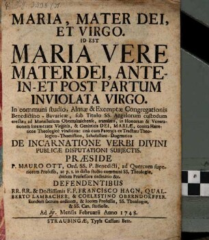 Maria, mater Dei et virgo