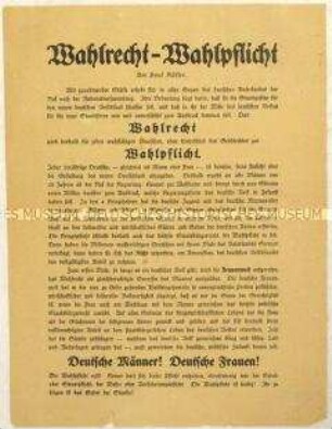 Aufruf zur Wahl der Nationalversammlung 1919