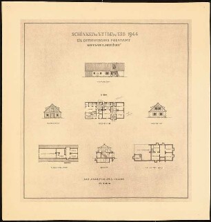 Ostdeutsches Forstamt Schinkelwettbewerb 1944: Angestellten-Wohnhaus. Grundrisse, Ansichten, Schnitte 1:200