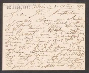 Brief an Wilhelm Engelmann : 31.08.1892