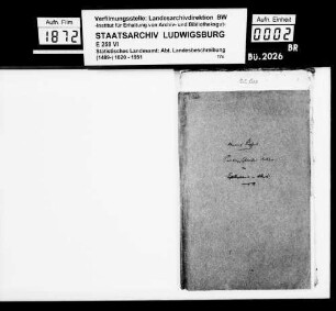 Kollektaneen des Rechtskonsulenten [Karl] von Alberti v.a. zu den Schlössern, Burgen, Ruinen und den Adelsgeschlechtern im Oberamt