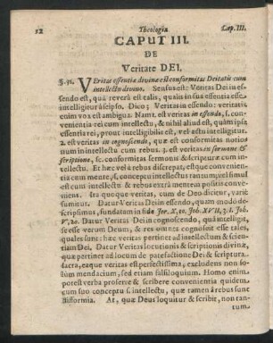 Caput III. De Veritate Dei.