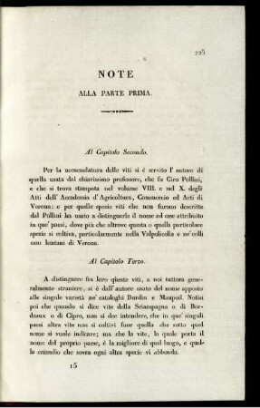 Note Alla Parte Prima.