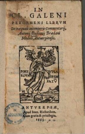In Cl. Galeni Pergameni librum de inaequali intemperie commentarii