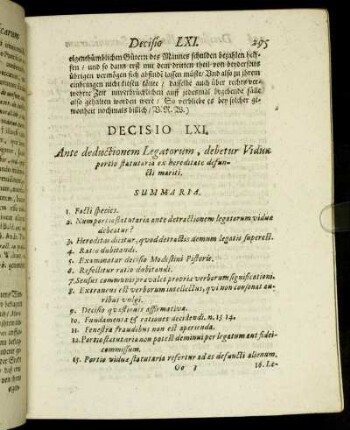 Decisio LXI. - Decisio LXV.
