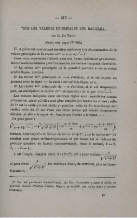 SUR LES VALEURS PRINCIPALES DES RADICAUX.