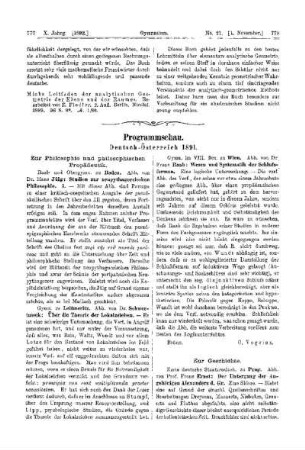 Programmschau : Deutsch-Österreich 1891
