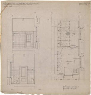 Troost, Paul Ludwig; München, Arcisstr. 12; Führerbau der NSDAP - Damenaborte im Obergeschoss, Südost (Grundriss; Schnitte)