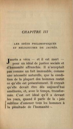 Chapitre III Les Idées Philosophiques Et Religieuses De Jaurès.