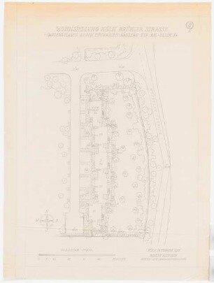 Gartenanlage Brühler Straße (Wohnungen für Belgische Besatzungsangehörige), Köln: Gartenanlagen an den Einfamilienhäusern Typ XK (Block J): Grundriss 1:200