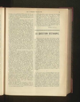 La Question D'Éthiopie.