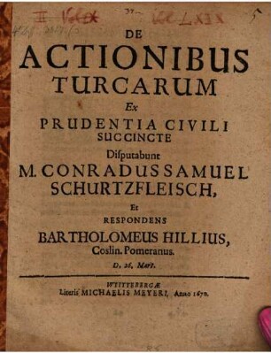 Disp. de actionibus Turcarum