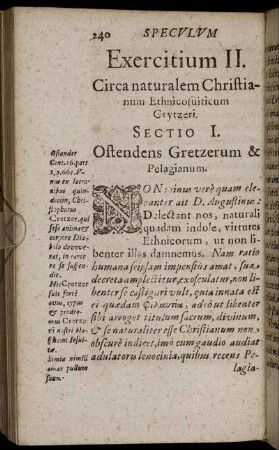 Sectio I. Ostendens Gretzerum & Pelagianum.