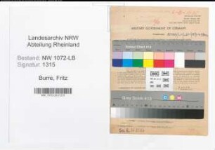 Entnazifizierung Fritz Burre , geb. 22.02.1908 (Arbeiter)