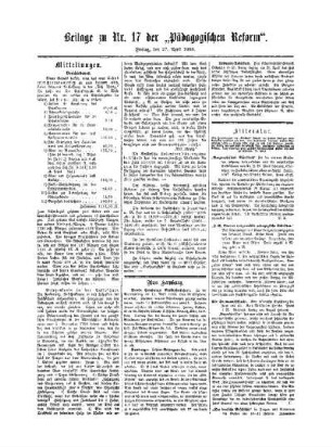 Litteratur : Beilage zu No. 17 der Pädagogischen Reform