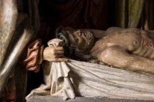 Frankreich. Auvergne. Cantal. Salers. Eglise Saint Matthieu. Grablegung. 1495. Detail