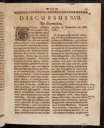 231-247, Discursus XVII. De Eleemosyna.